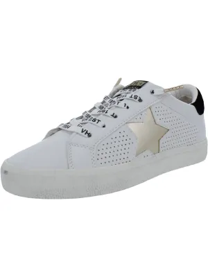 Gadol Womens Leather Metallic Casual and Fashion Sneakers