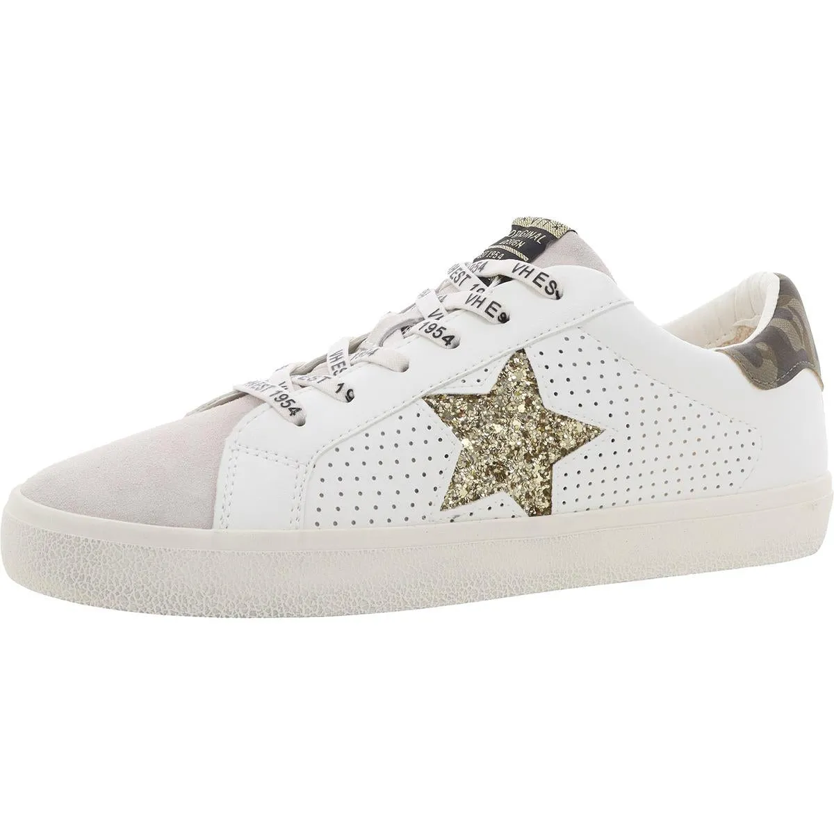 Gadol Womens Leather Metallic Casual and Fashion Sneakers