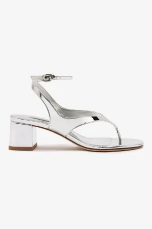 Gaia Block Sandal In Silver Specchio