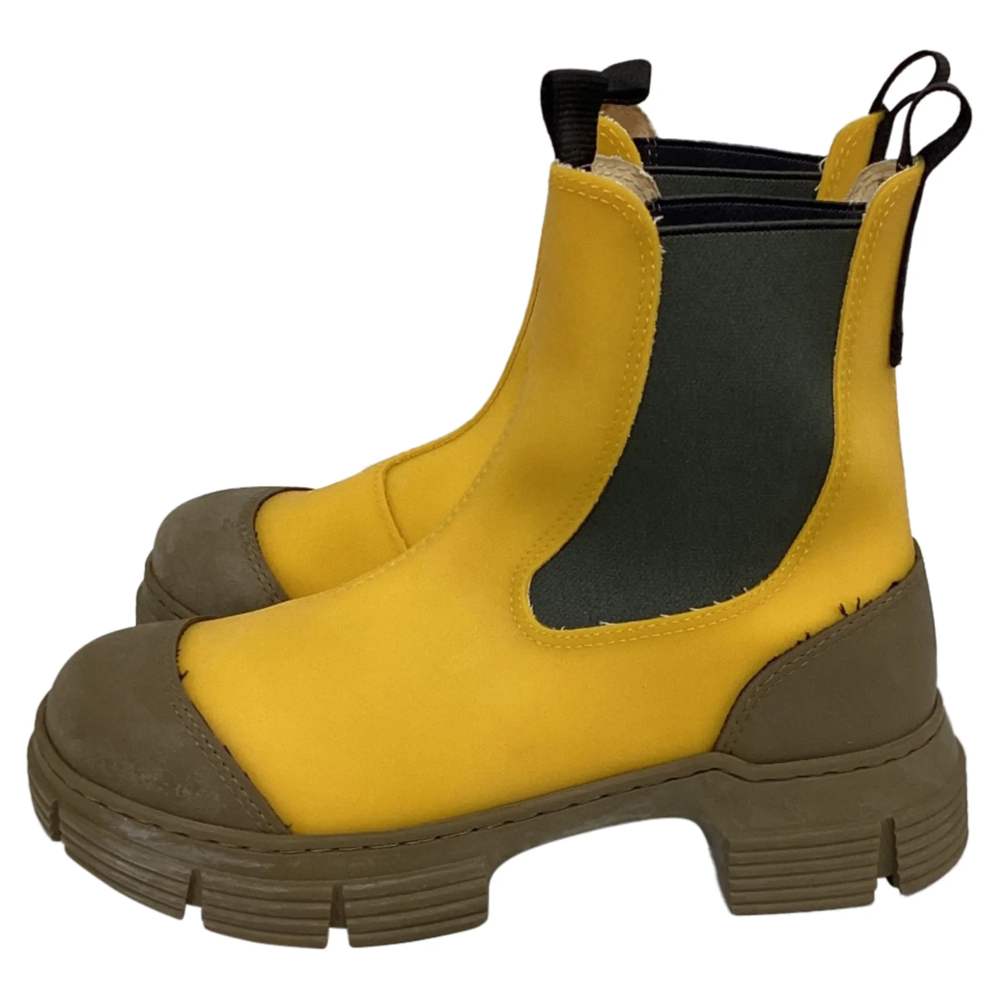 Ganni Chelsea rain Boots in Yellow Rubber