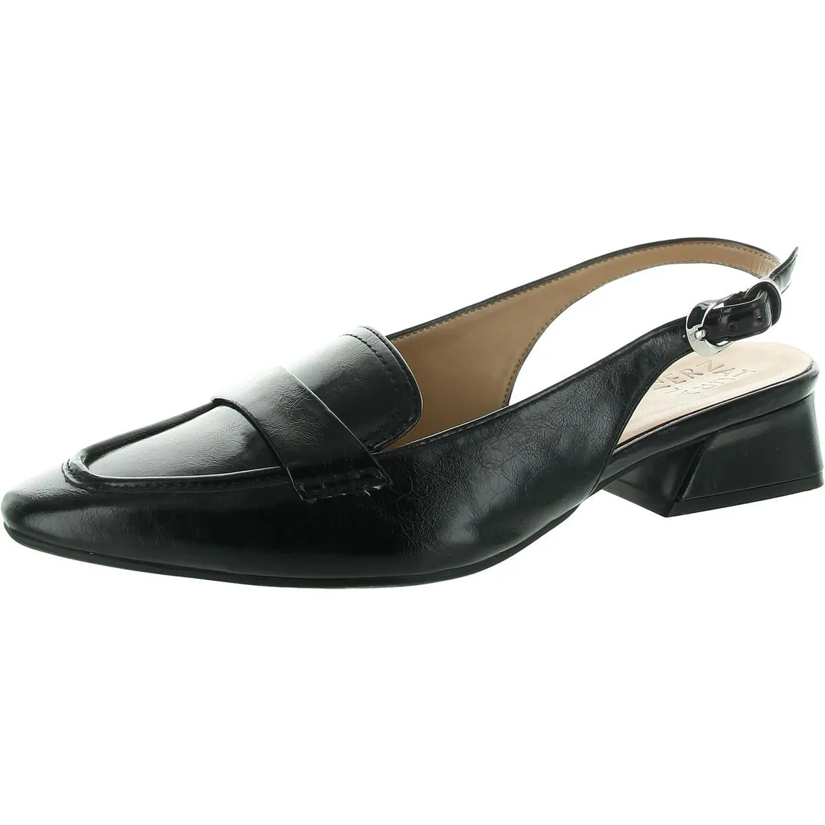 Garner Womens Faux Leather Ankle Strap Slingback Heels