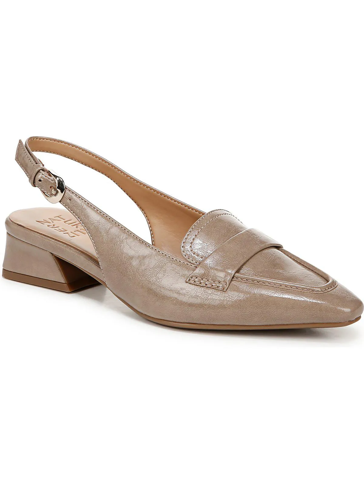 Garner Womens Faux Leather Ankle Strap Slingback Heels