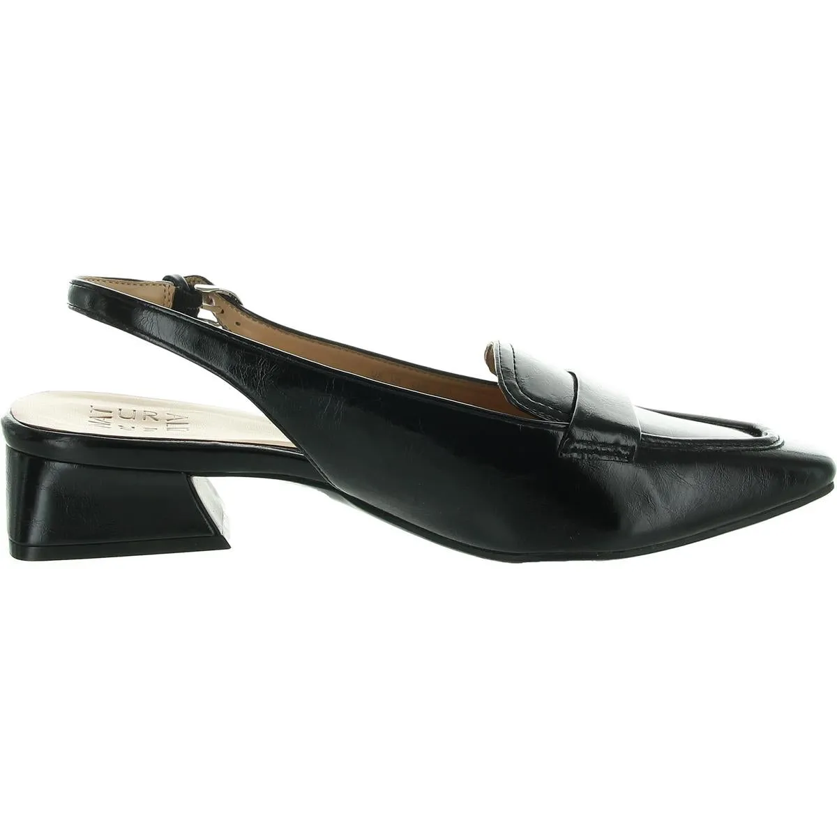 Garner Womens Faux Leather Ankle Strap Slingback Heels