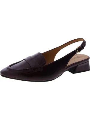 Garner Womens Faux Leather Ankle Strap Slingback Heels
