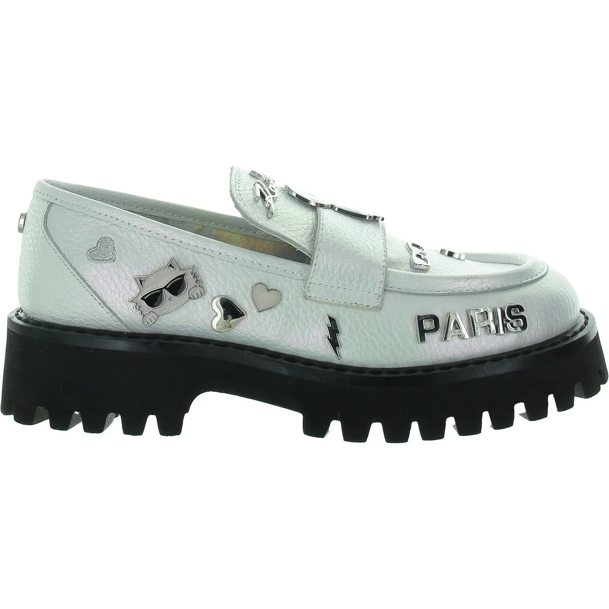 Gaston Womens Leather Embellished Loafers
