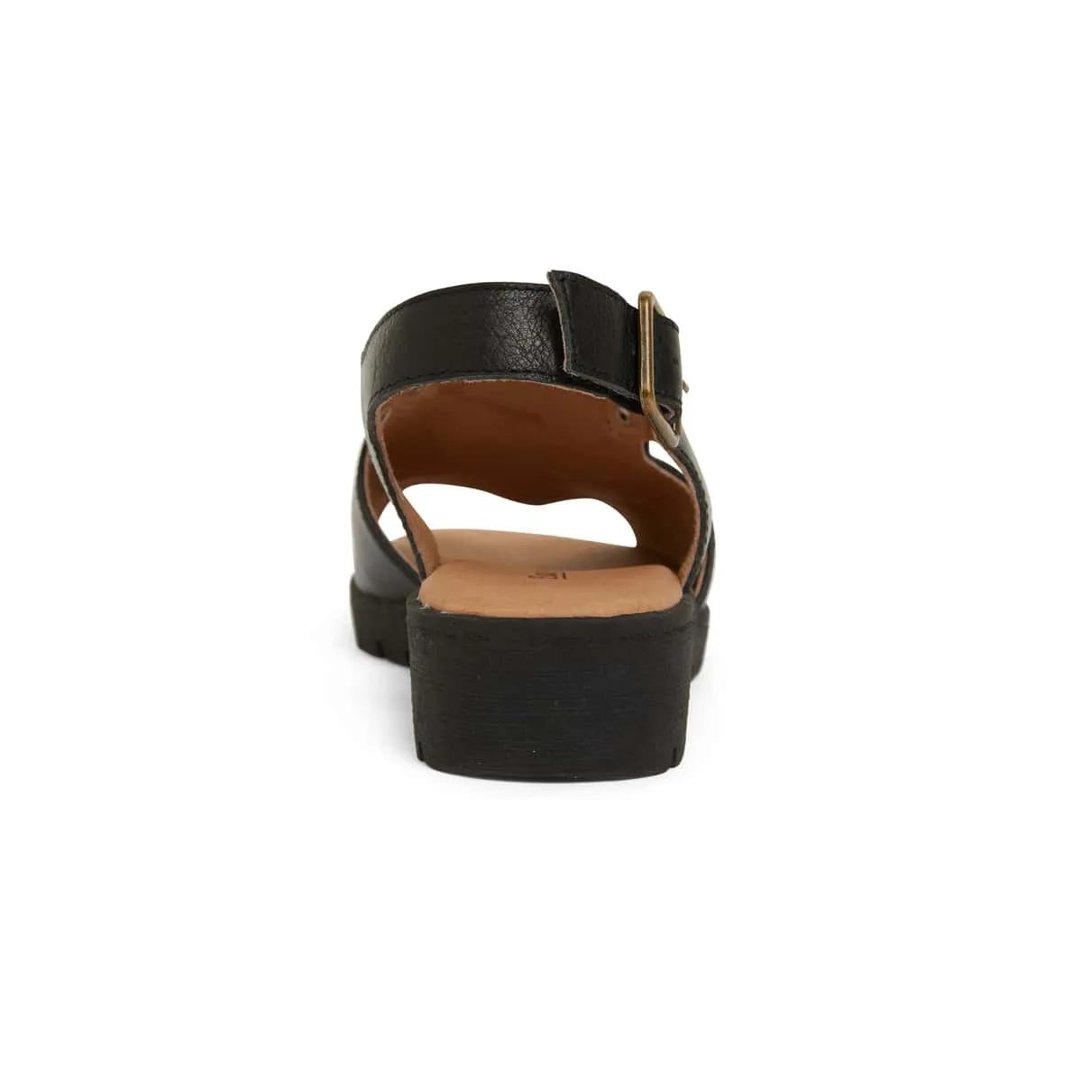 Gelato Sandal in Black Leather