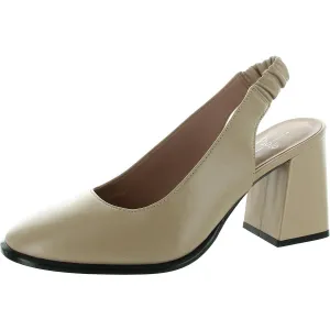 Giana Womens Stretch Leather Slingback Heels