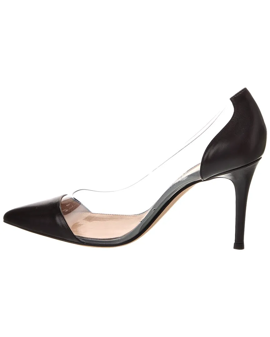 Gianvito Rossi Plexi 85 Vinyl & Leather Pump