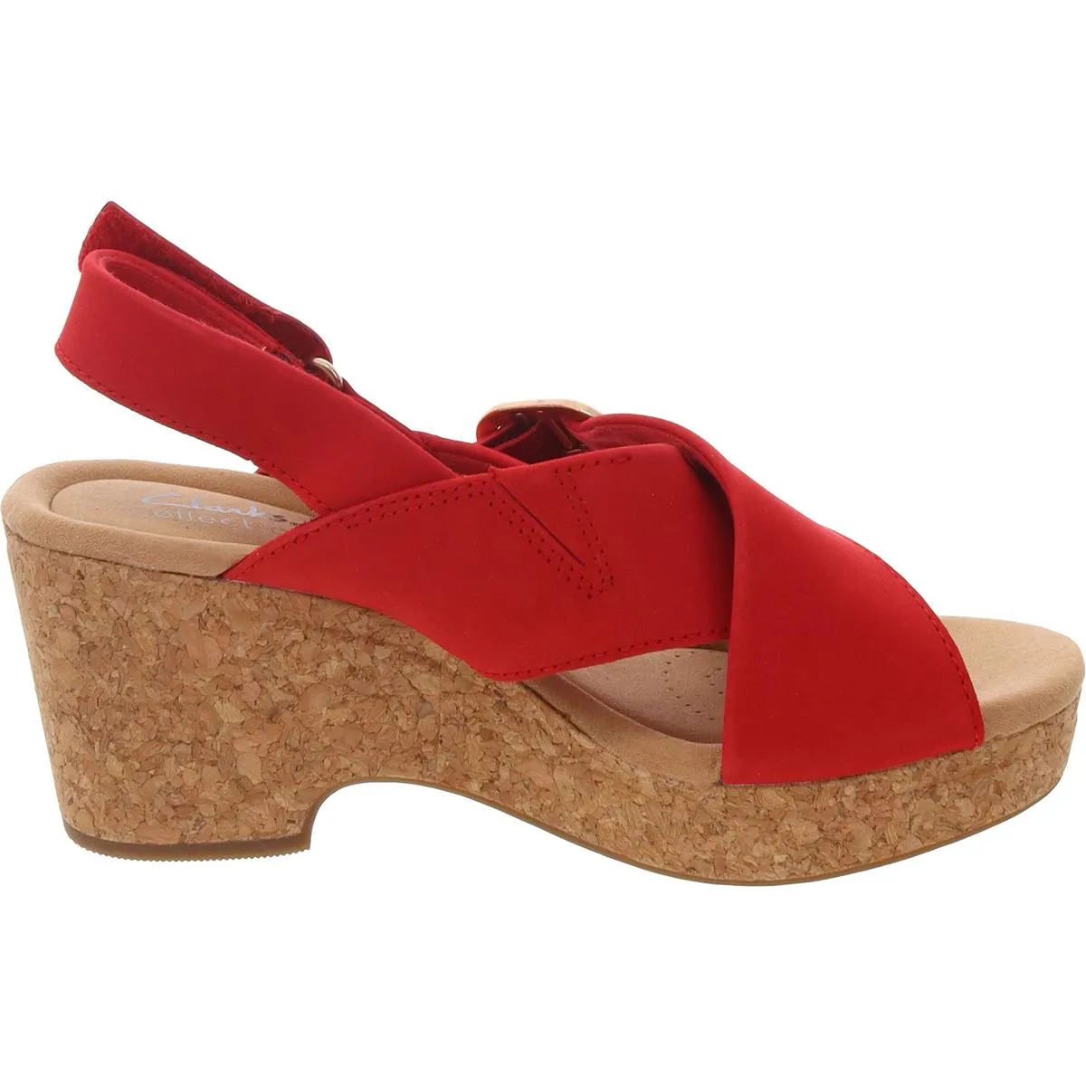 Giselle Dove Womens Cork Nubuck Wedge Sandals