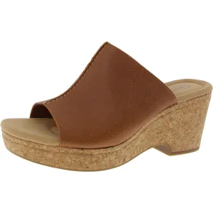 Giselle Orchid Womens Cork Leather Platform Sandals