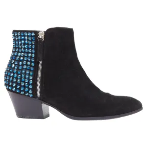 Giuseppe Zanotti Crystal Encrusted Heel Booties