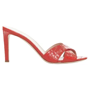 Giuseppe Zanotti Felicia Embossed Leather Cross Mule Sandal