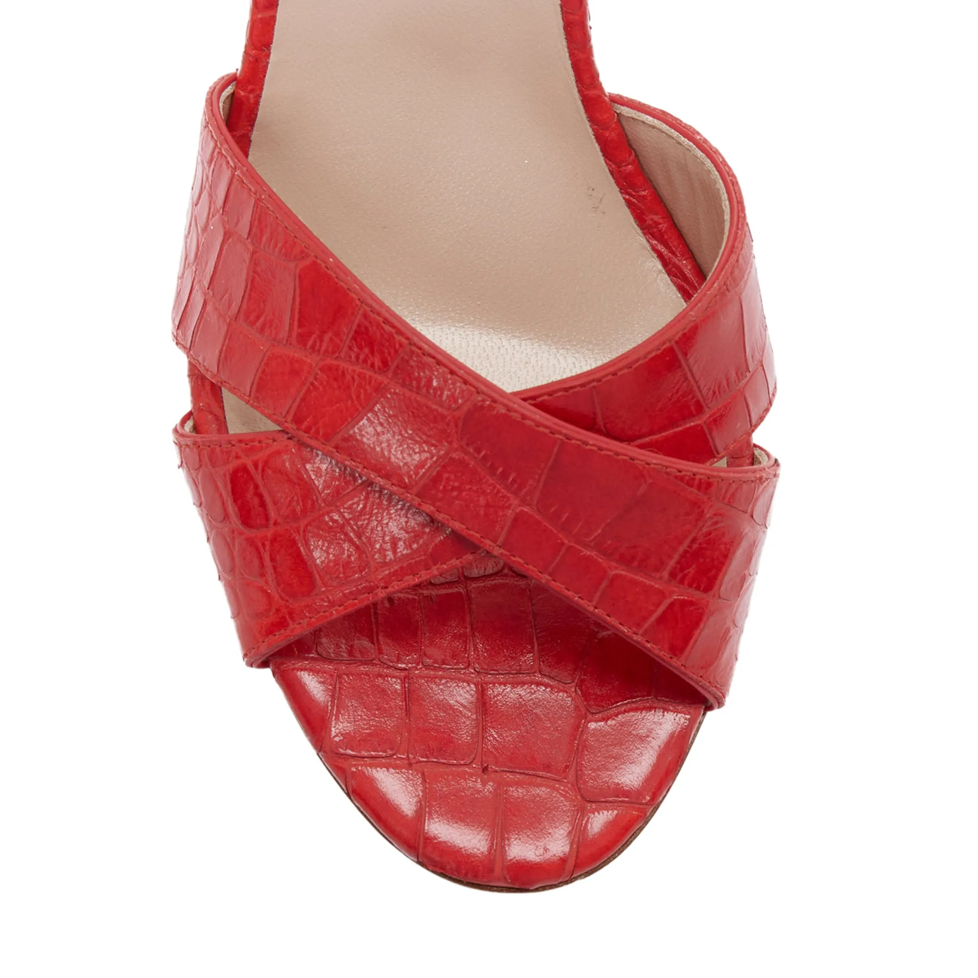 Giuseppe Zanotti Felicia Embossed Leather Cross Mule Sandal