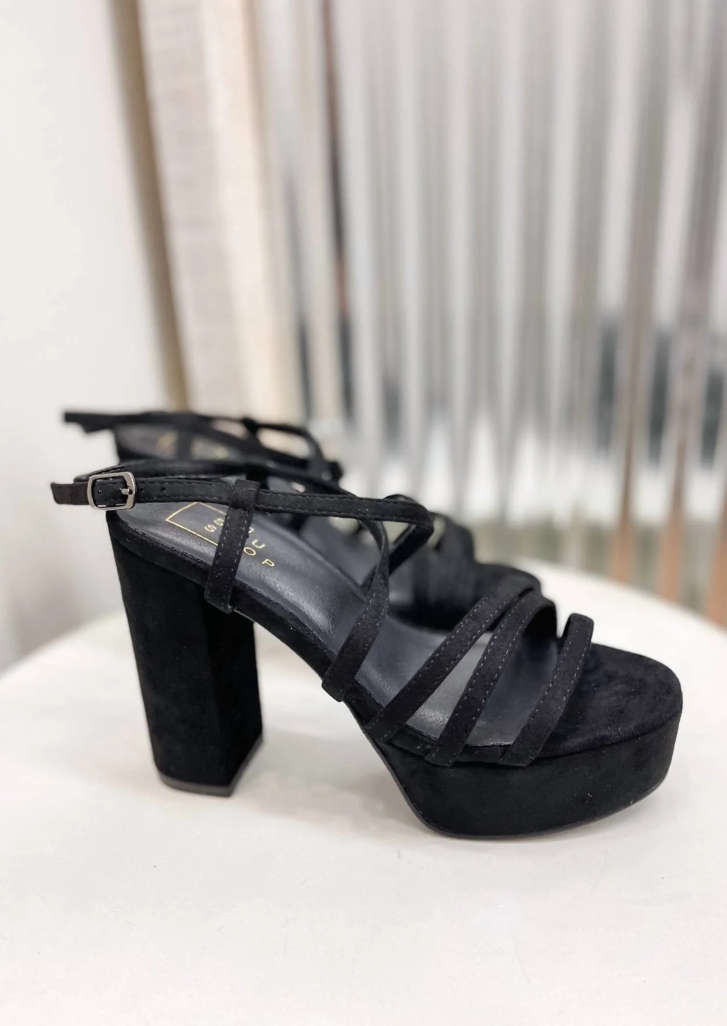 Goldie Heels In Black Suede
