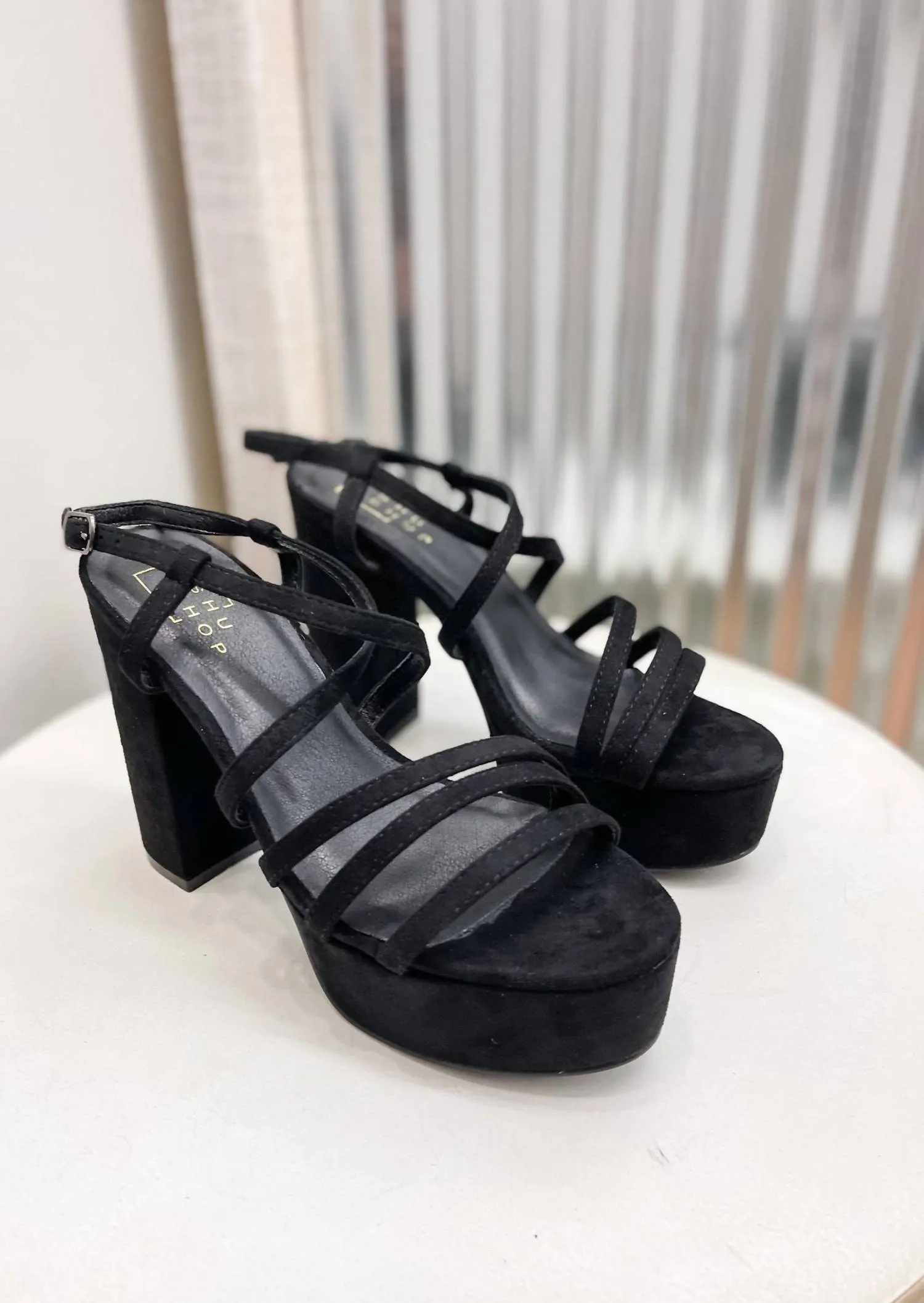 Goldie Heels In Black Suede