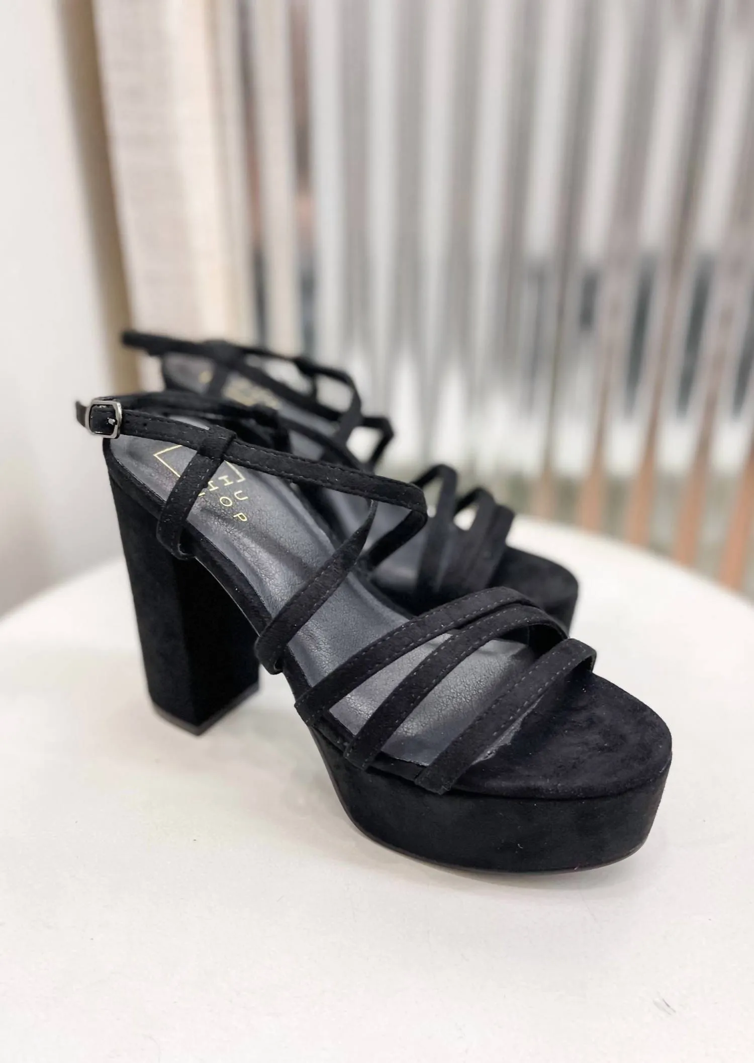Goldie Heels In Black Suede