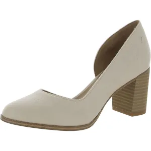 Gracie Womens Leather Block D'Orsay Heels