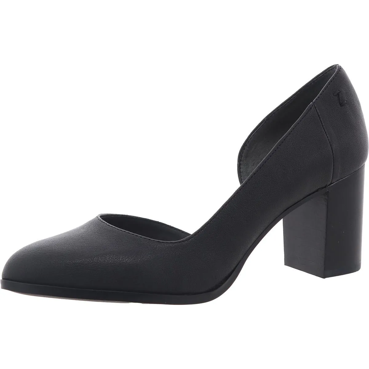 Gracie Womens Leather Block D'Orsay Heels