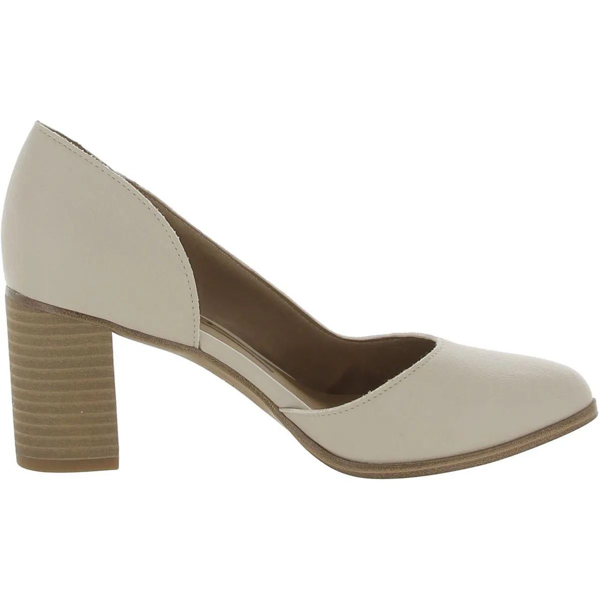 Gracie Womens Leather Block D'Orsay Heels