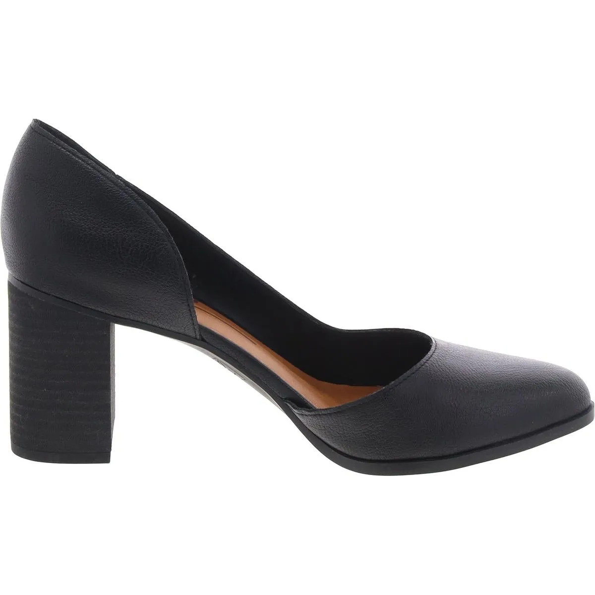Gracie Womens Leather Block D'Orsay Heels