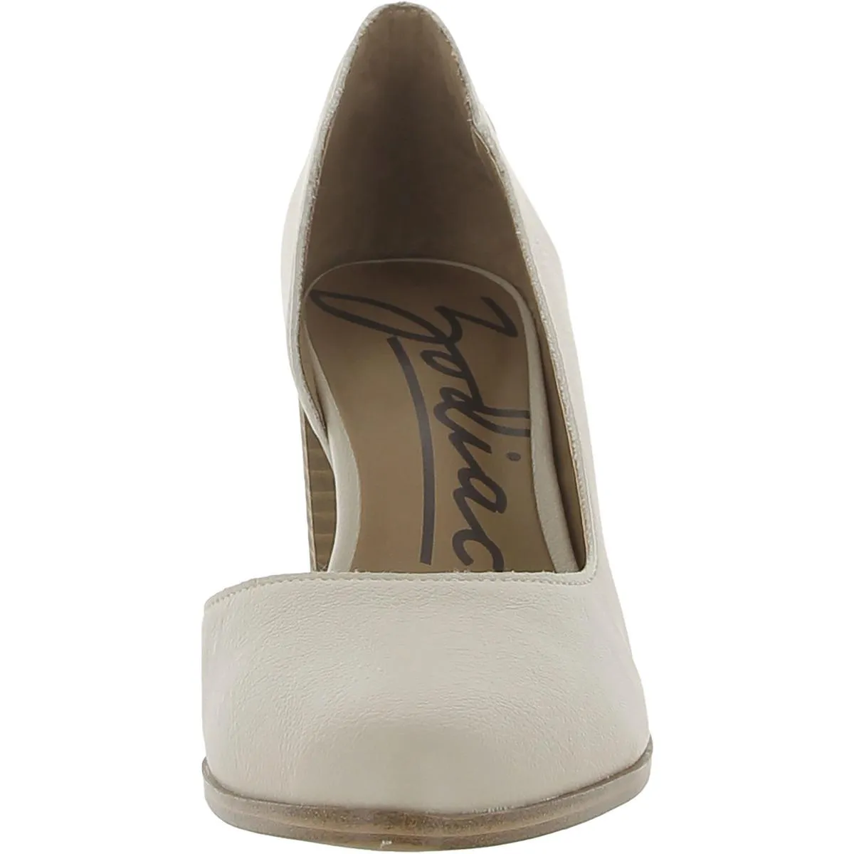 Gracie Womens Leather Block D'Orsay Heels