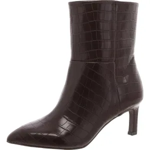 Gradie Womens Faux Leather Kitten Heel Ankle Boots