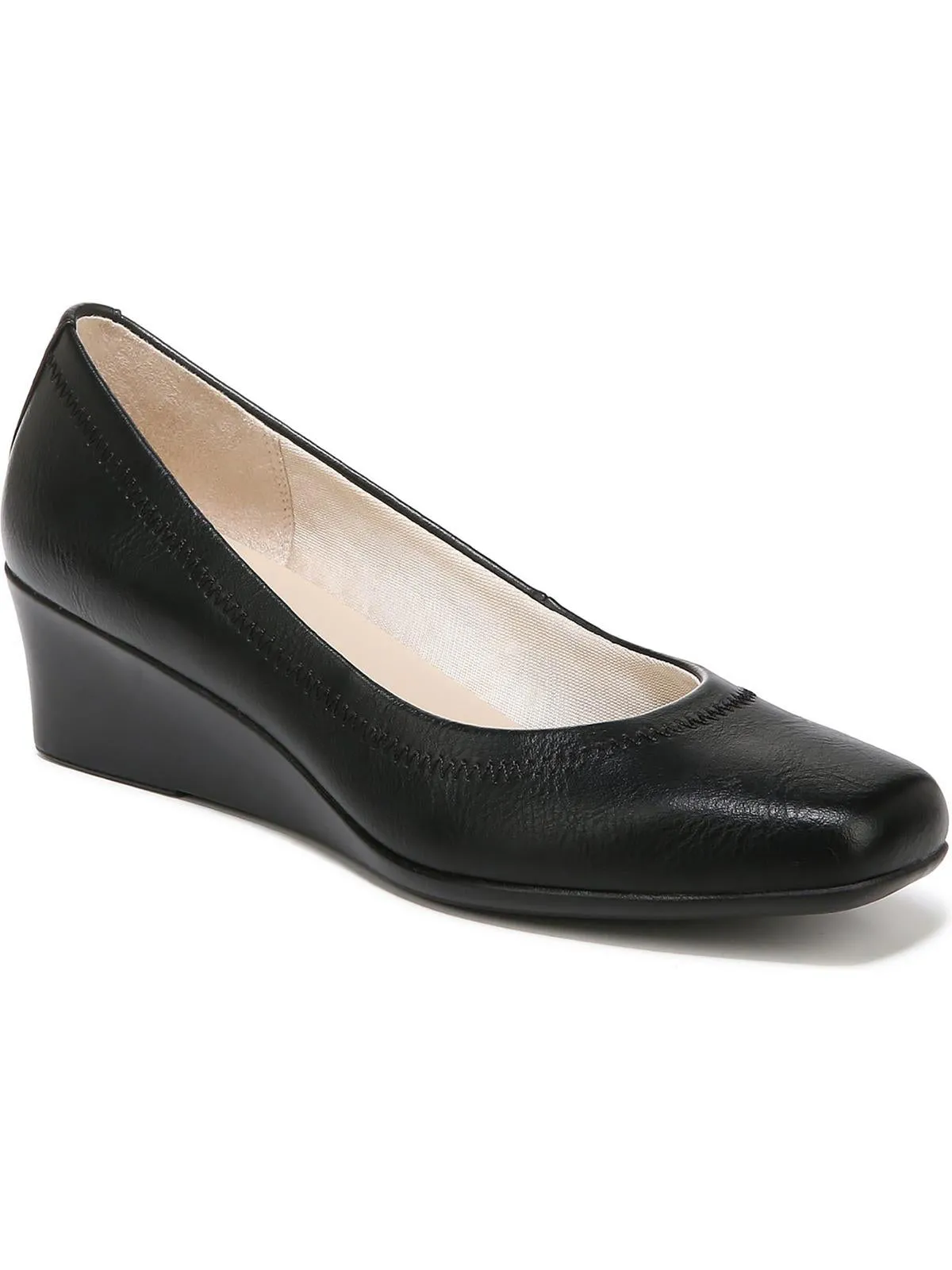Groovy Womens Faux Leather Slip On Wedge Heels