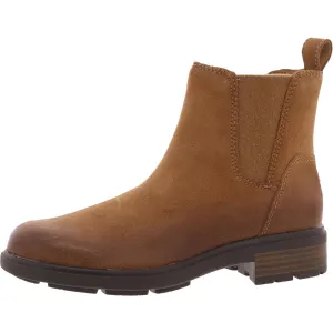 Harrison Chelsea Womens Block Heel Leather Ankle Boots