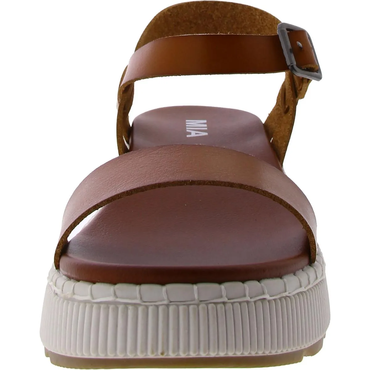 HAYLEY Womens Faux Leather Open toe Platform Sandals