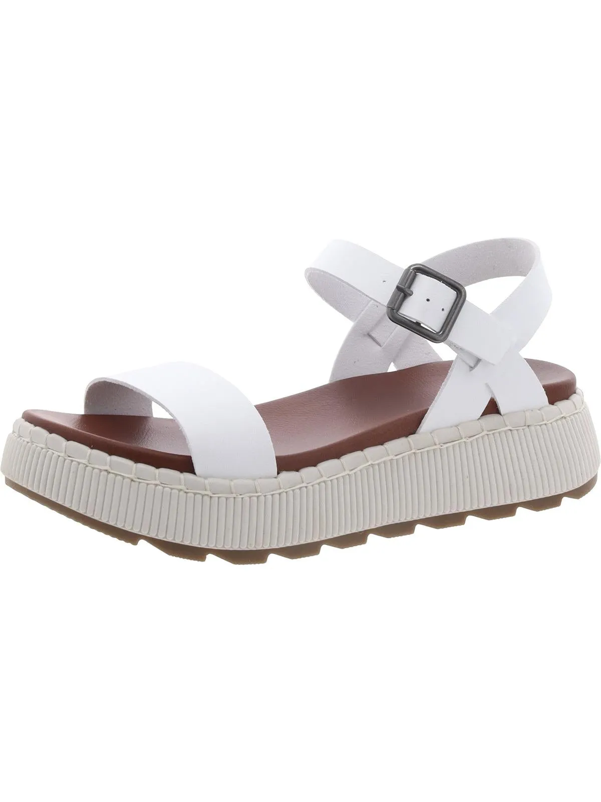 HAYLEY Womens Faux Leather Open toe Platform Sandals