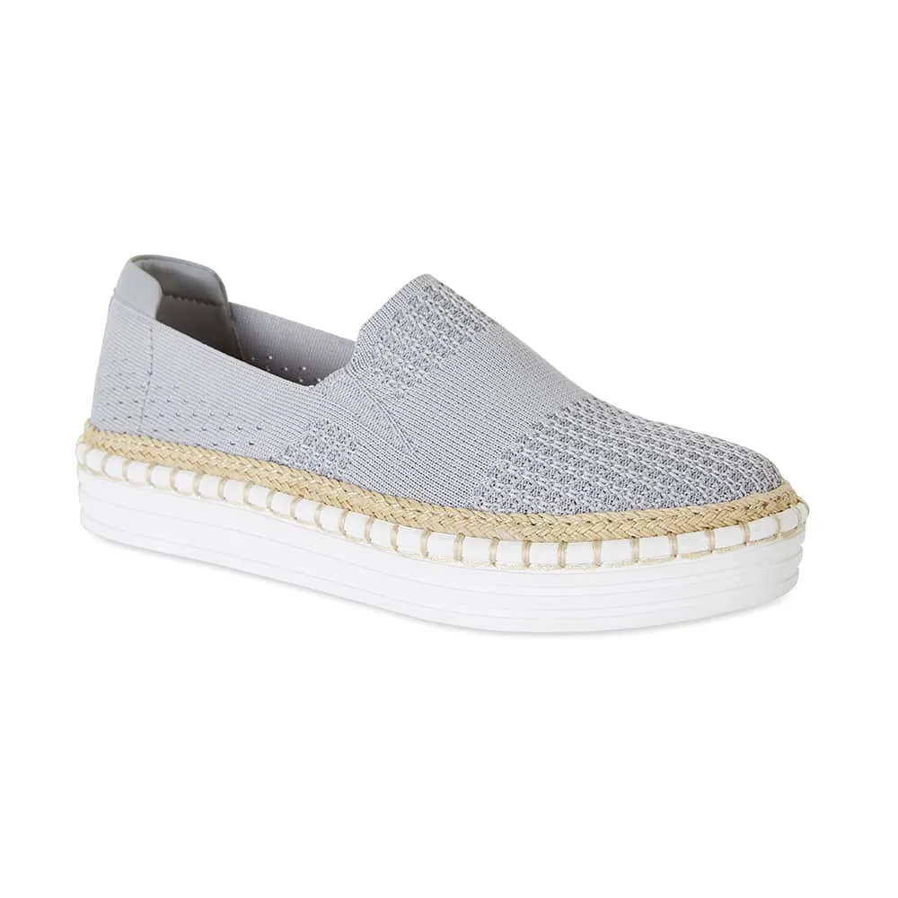 Heart Sneaker in Grey Fabric