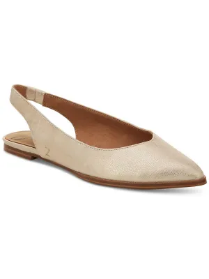 Helene Womens Metallic Pointed Toe Slingbacks