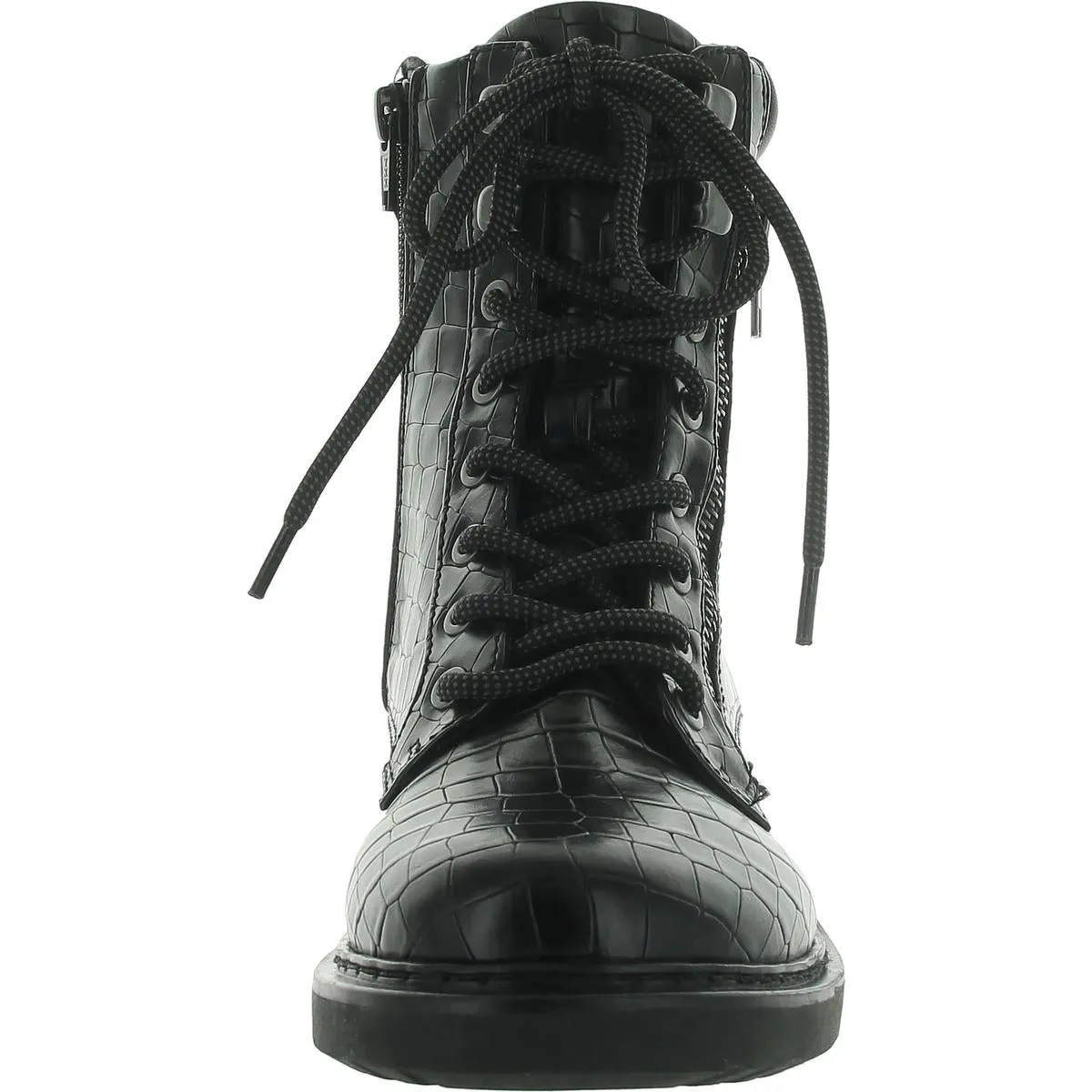 Holden Womens Zipper Lace-Up Combat & Lace-Up Boots