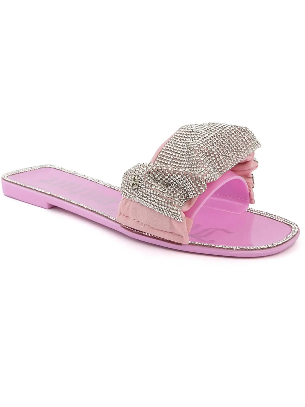 Hollyn Womens Embellished Slip-On Slide Sandals