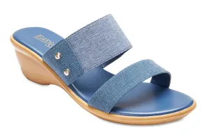 Horizon Heel in Denim Leather
