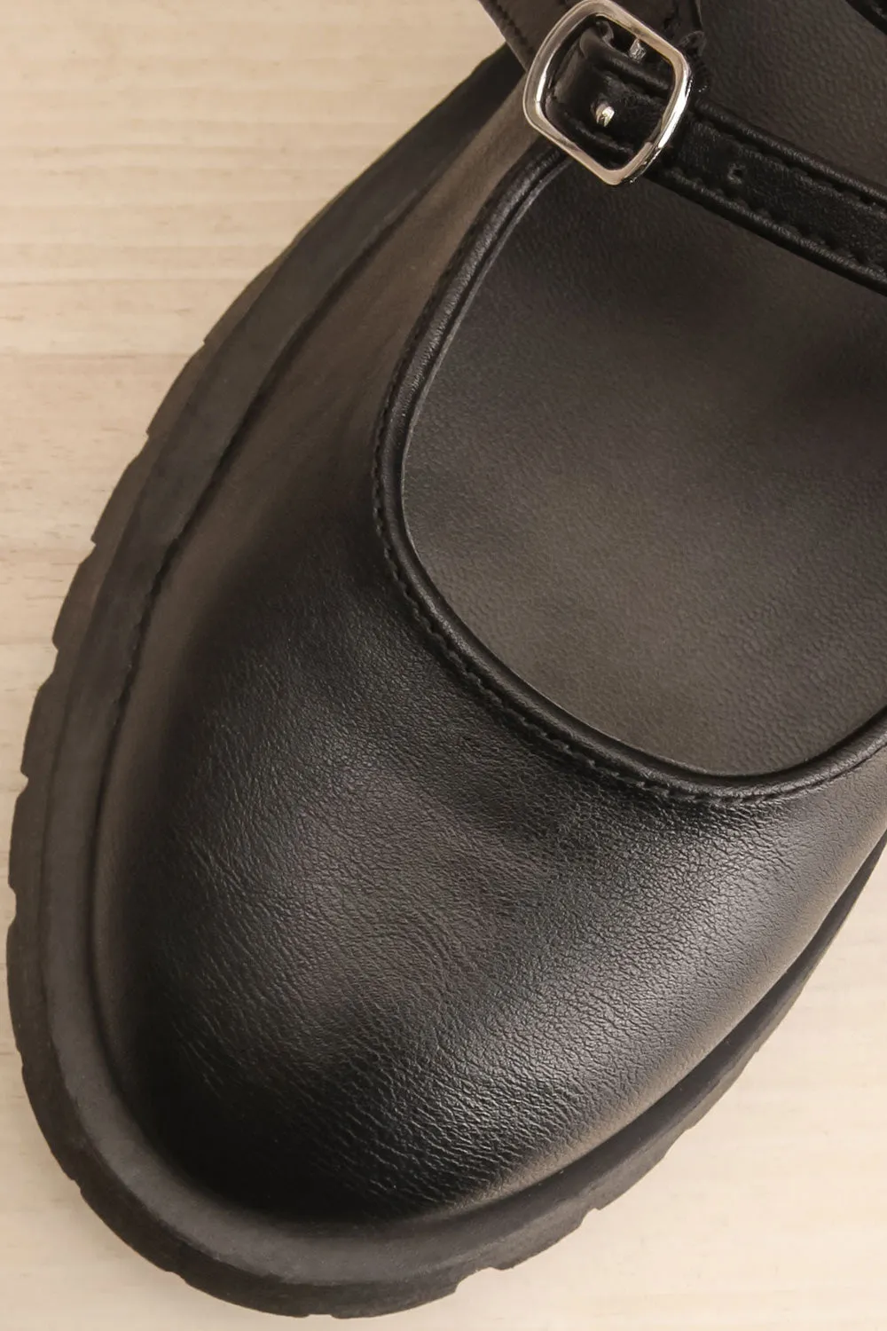 Hutch Black | Faux-Leather Mary-Jane Platform Shoes