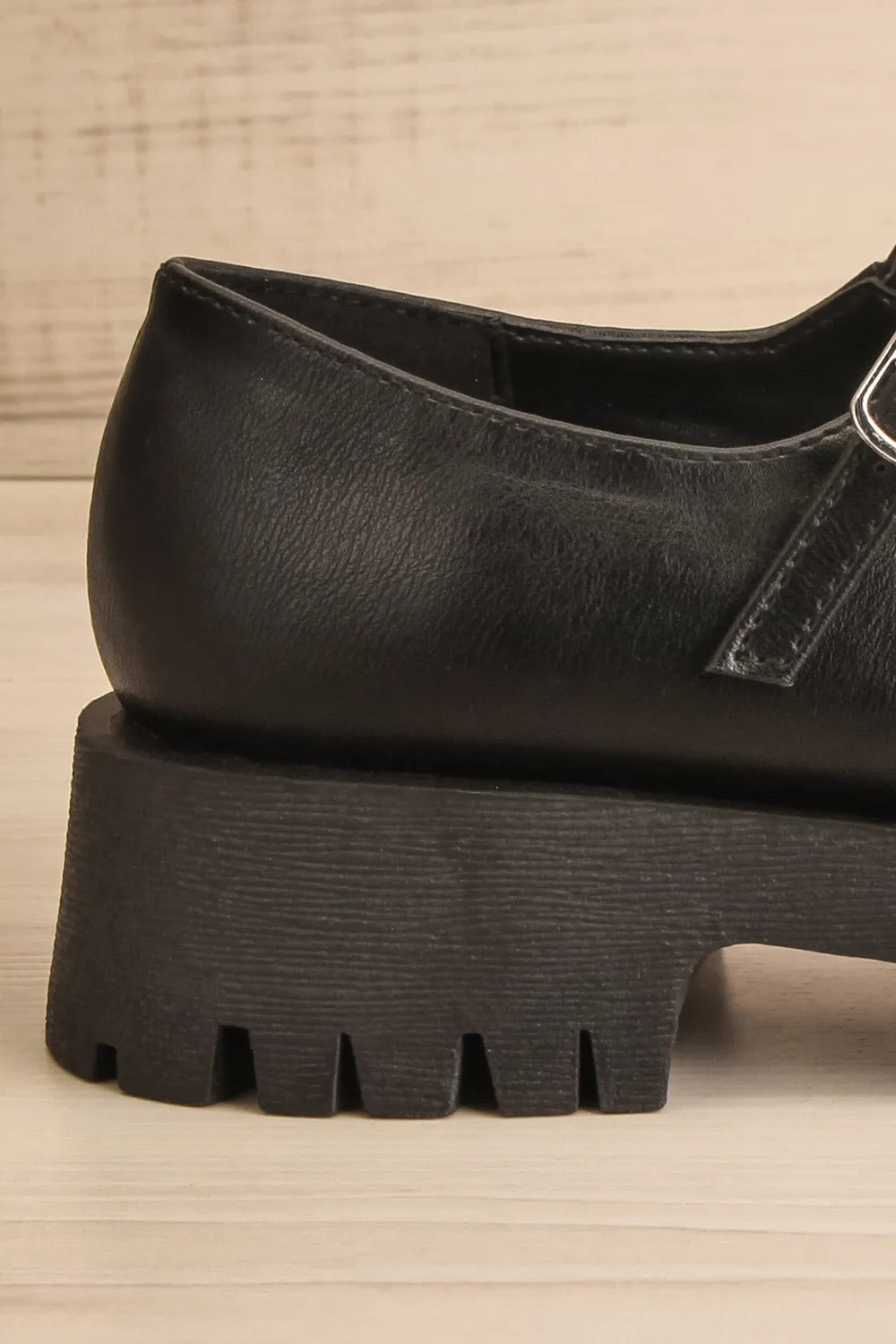 Hutch Black | Faux-Leather Mary-Jane Platform Shoes
