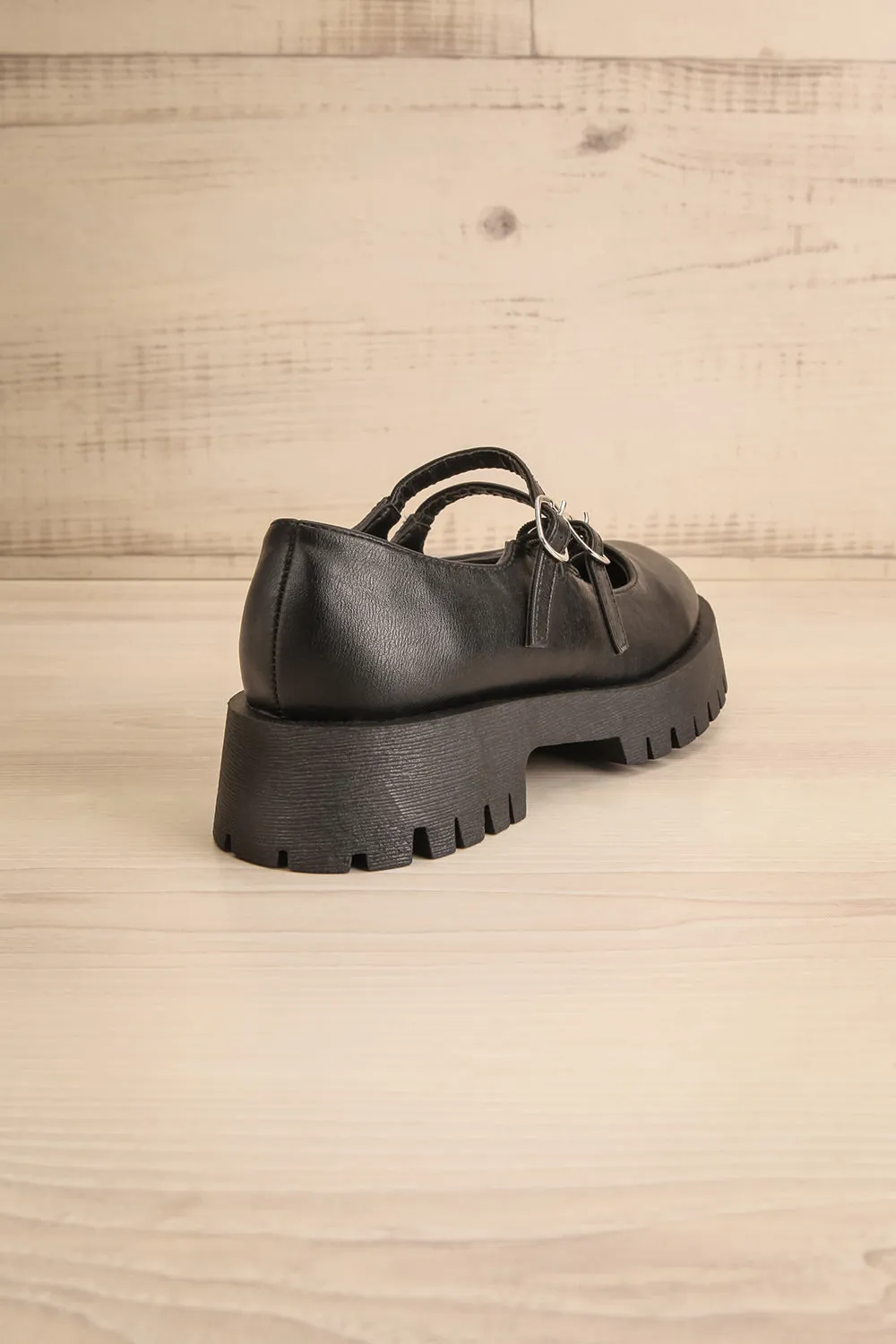 Hutch Black | Faux-Leather Mary-Jane Platform Shoes