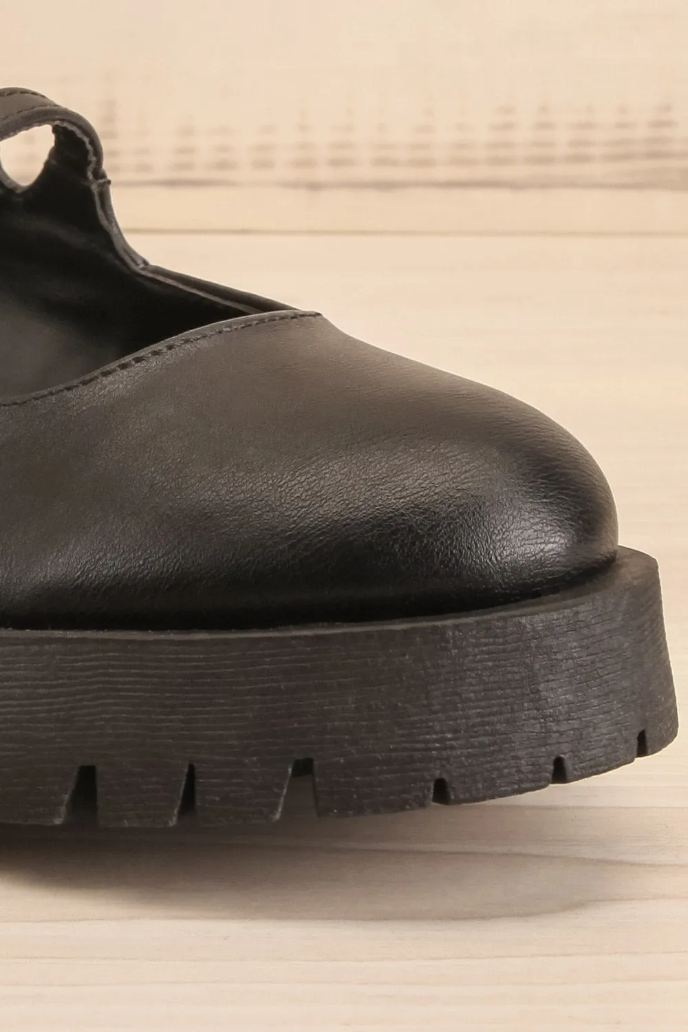 Hutch Black | Faux-Leather Mary-Jane Platform Shoes