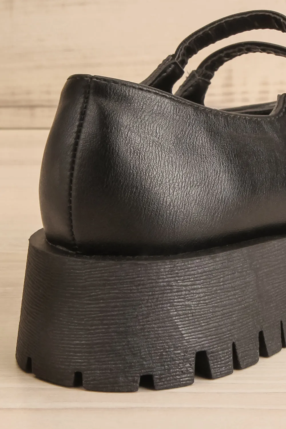 Hutch Black | Faux-Leather Mary-Jane Platform Shoes