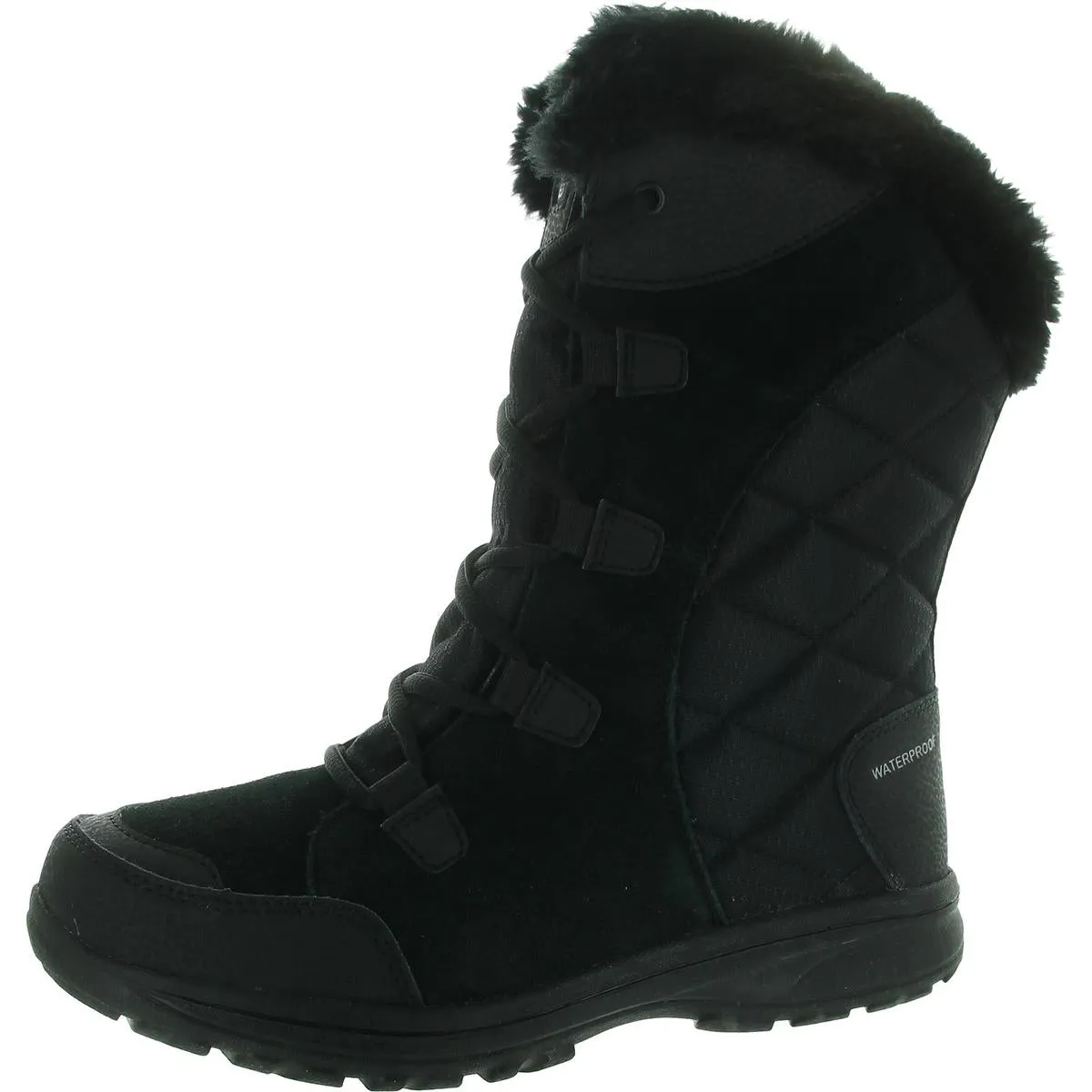 Ice Maiden II Womens Suede Quilted Winter Boots