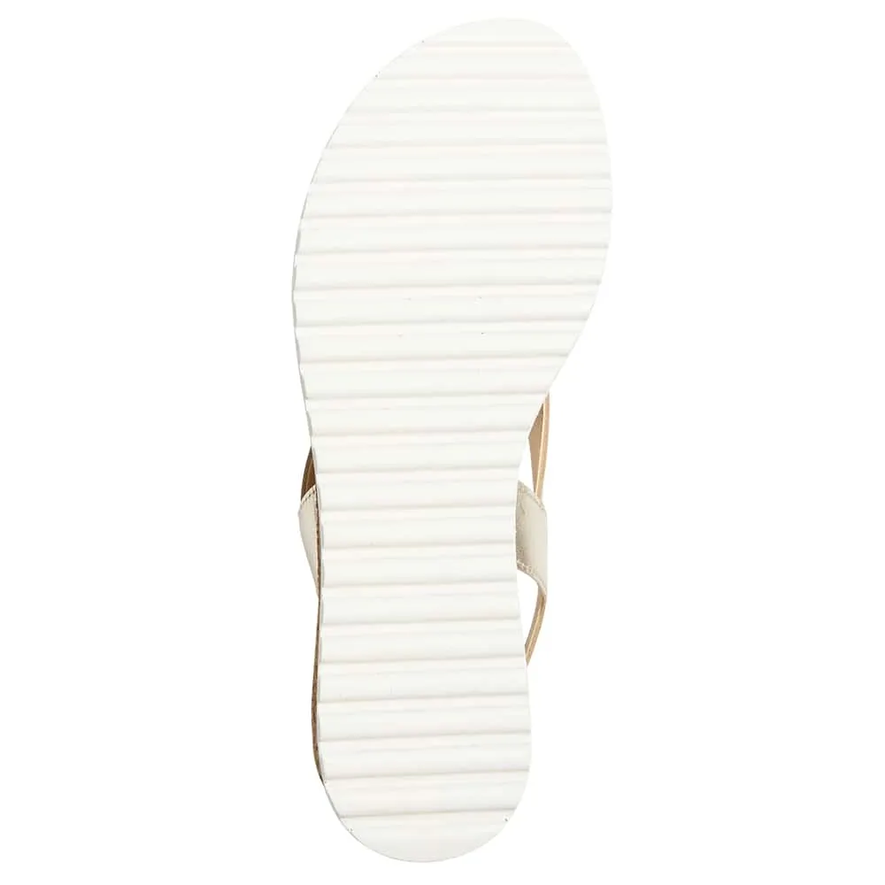 Idle Wedge in Gold Leather