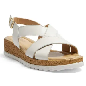 Idle Wedge in White Leather
