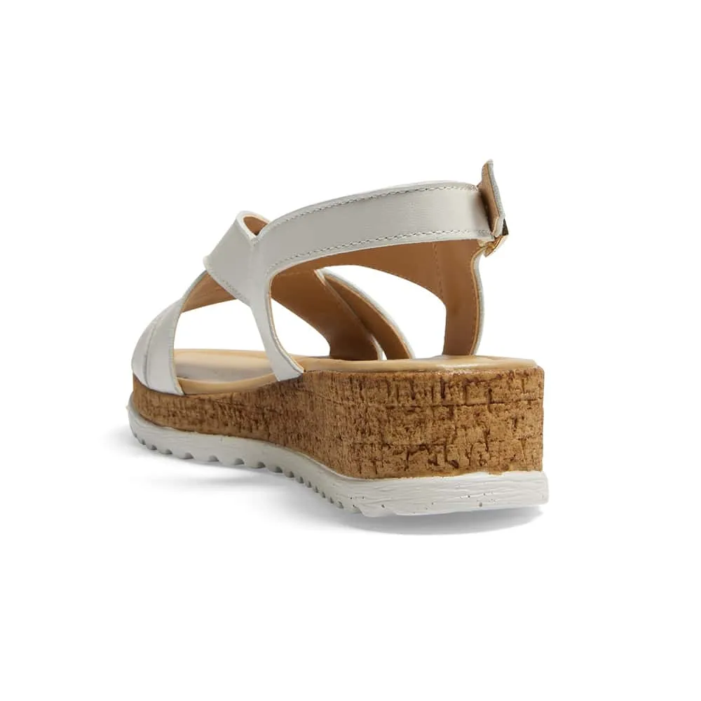 Idle Wedge in White Leather