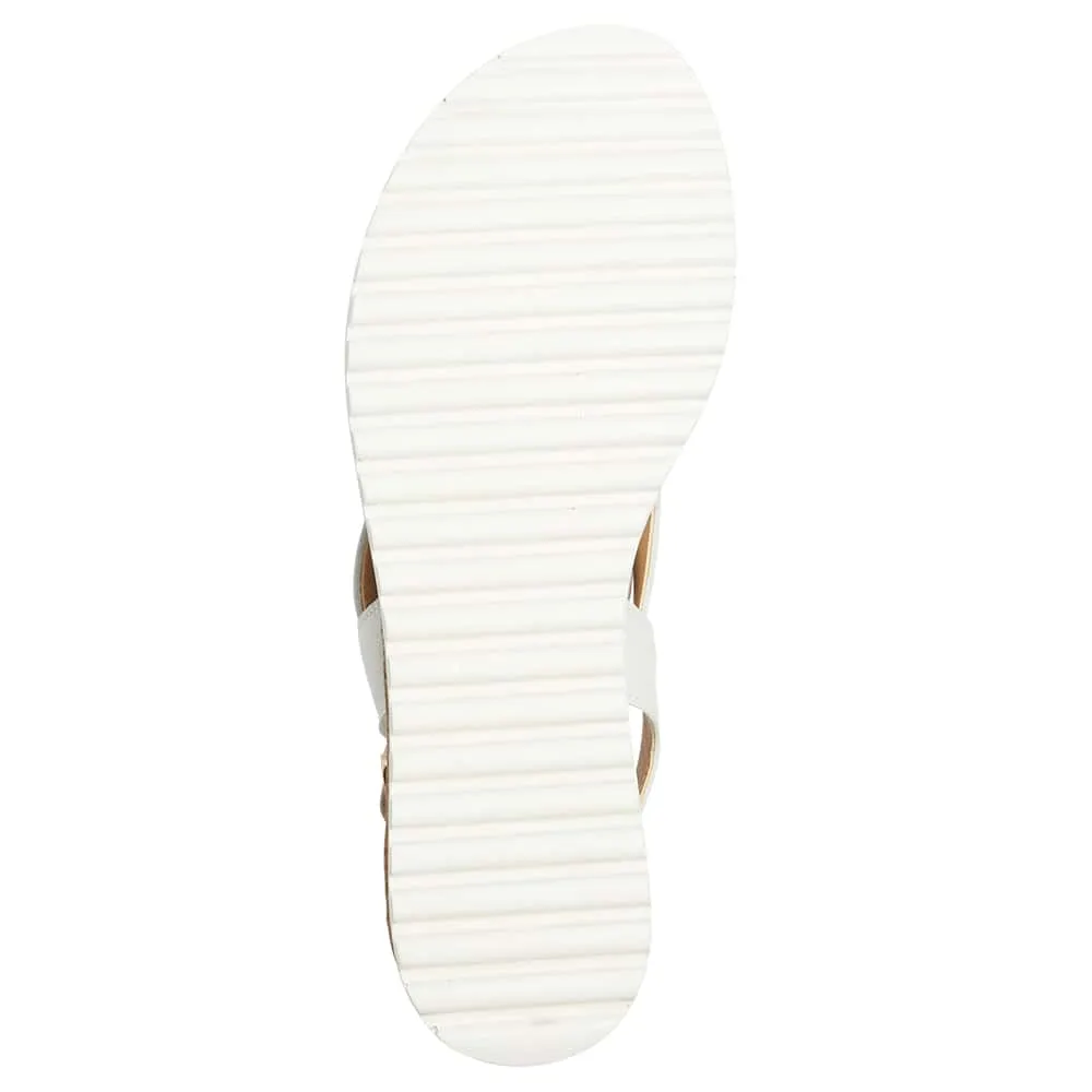 Idle Wedge in White Leather