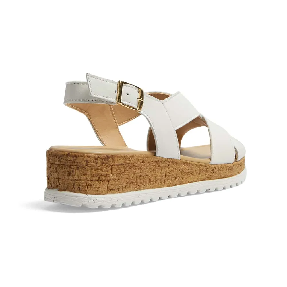 Idle Wedge in White Leather