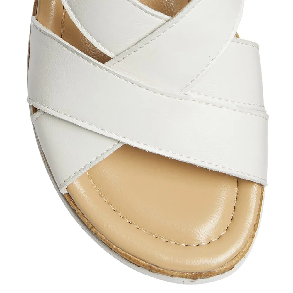 Idle Wedge in White Leather