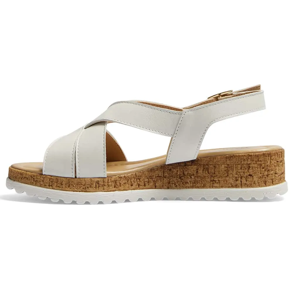 Idle Wedge in White Leather