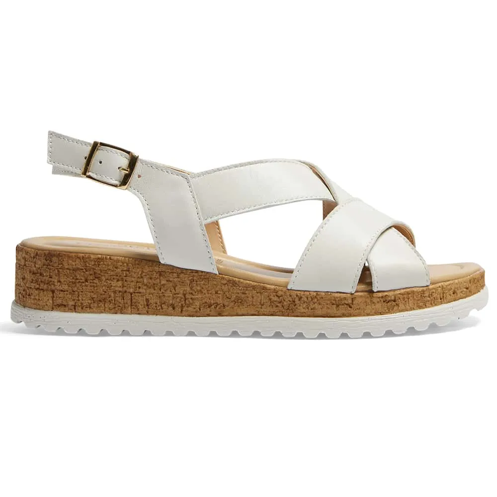 Idle Wedge in White Leather