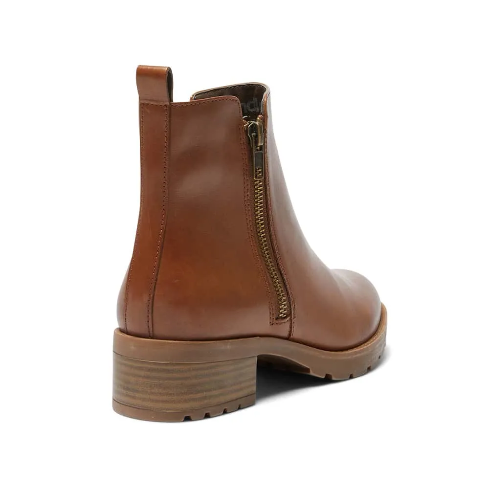 Indigo Boot in Mid Brown Leather